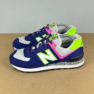 New Balance 574 Casual Lifestyle Sneakers Womens 8 Purple Green Pink Low Top